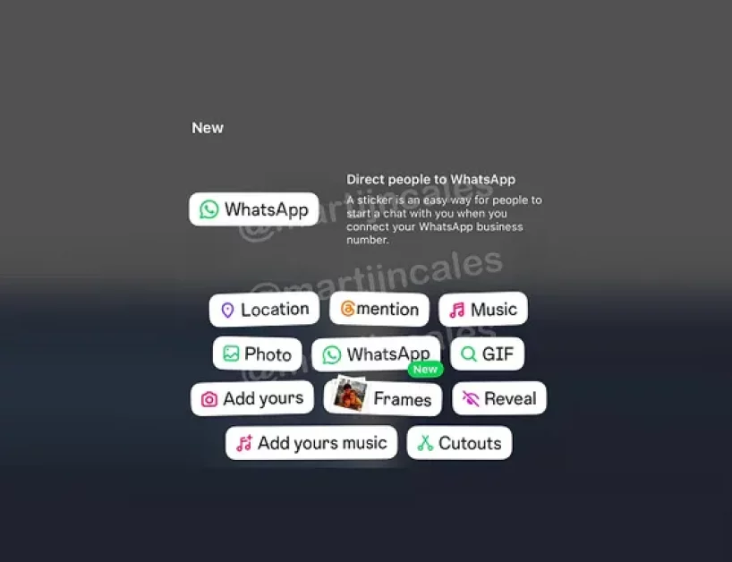 Instagram Tests WhatsApp Sticker to Facilitate DM Connection